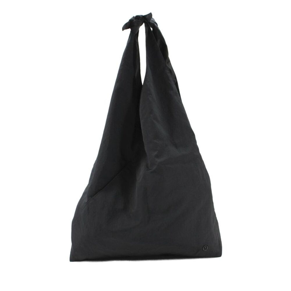 Lululemon Womens Nylon Snap Closure Large Hobo Shoulder Bag Handbag Black